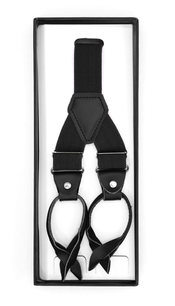 Black Button-End Unisex Suspenders - FHYINC best men&