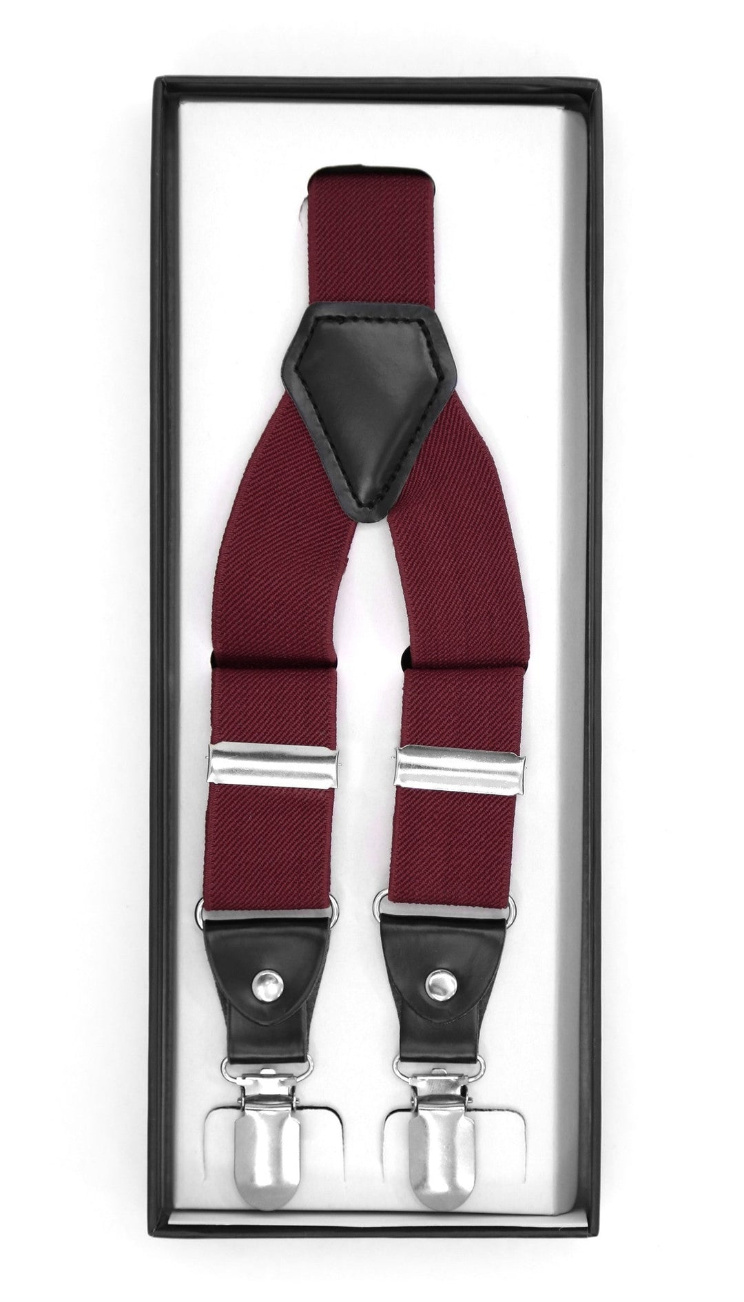 Burgundy Clip-On Unisex Suspenders - FHYINC best men&