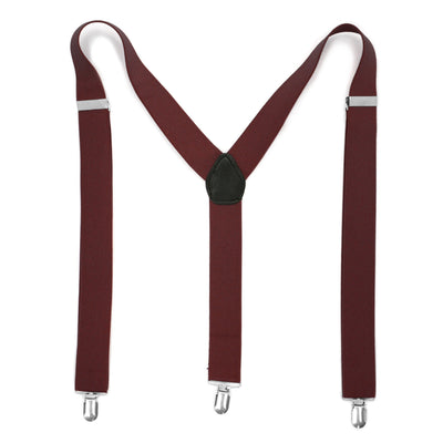 Burgundy Vintage Style Unisex Suspenders - FHYINC best men's suits, tuxedos, formal men's wear wholesale