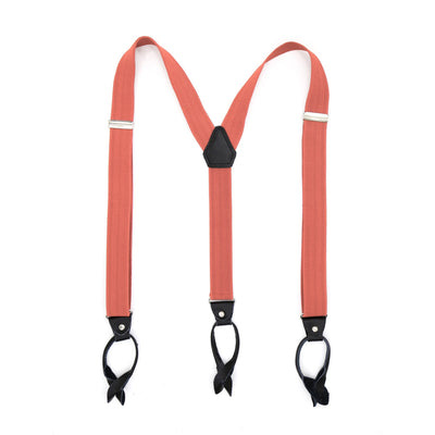 Coral Unisex Button End Suspenders - FHYINC best men's suits, tuxedos, formal men's wear wholesale