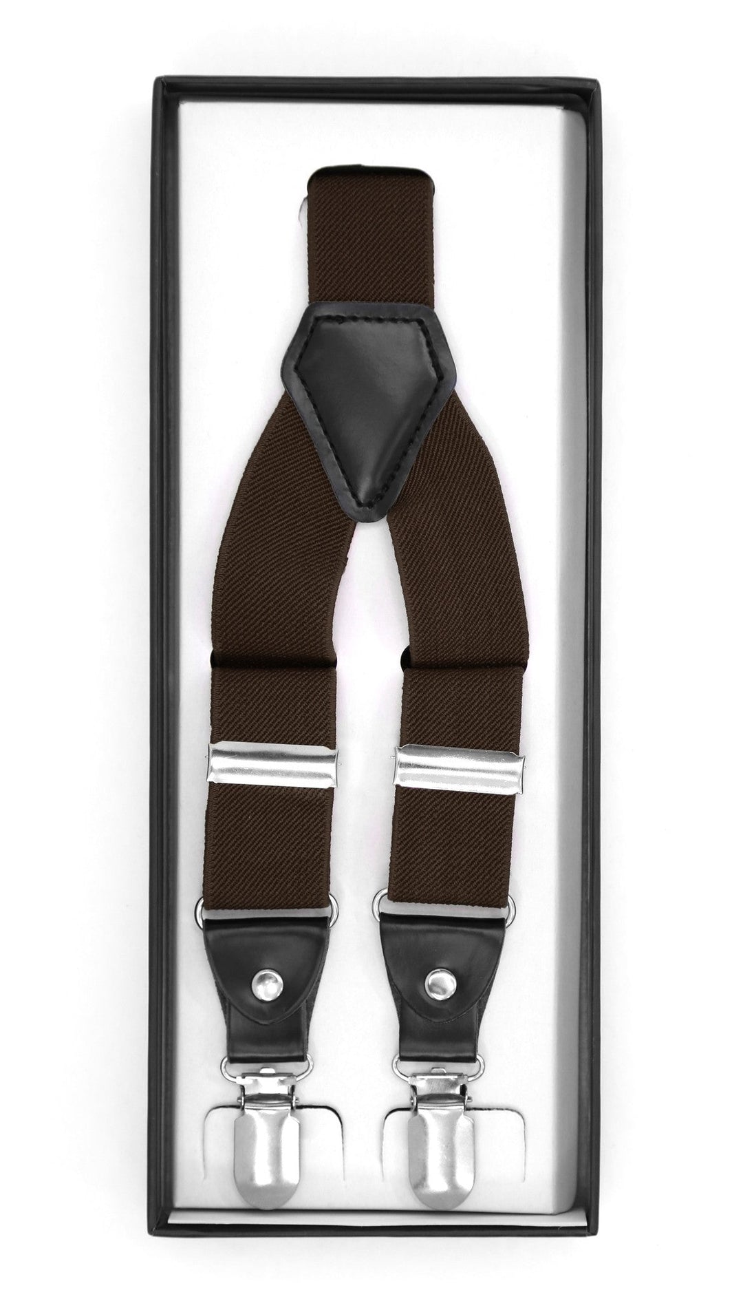 Dark Brown Clip-On Unisex Suspenders - FHYINC best men&