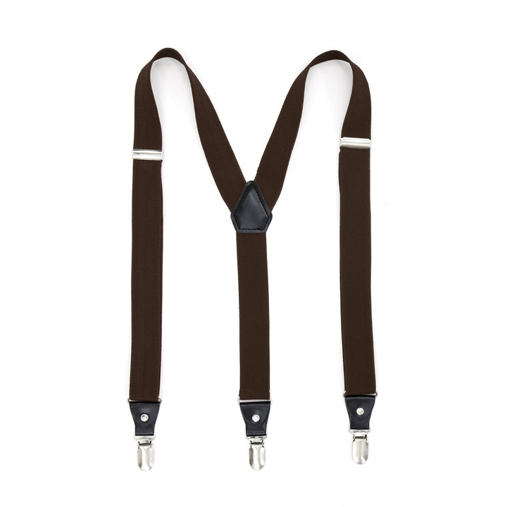Dark Brown Clip-On Unisex Suspenders - FHYINC best men&