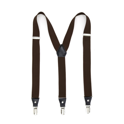 Dark Brown Clip-On Unisex Suspenders - FHYINC best men's suits, tuxedos, formal men's wear wholesale