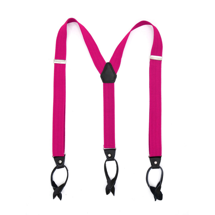 Fuchsia Button-End Unisex Suspenders - FHYINC best men&
