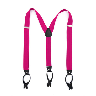 Fuchsia Button-End Unisex Suspenders - FHYINC best men's suits, tuxedos, formal men's wear wholesale