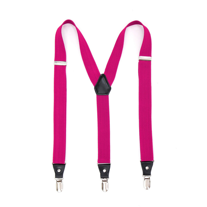 Fuchsia Clip-On Unisex Suspenders - FHYINC best men&