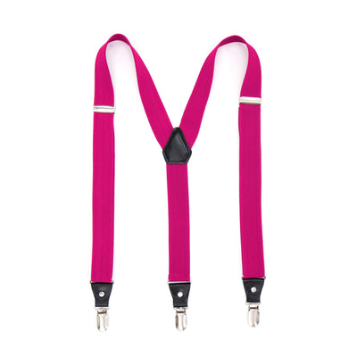 Fuchsia Clip-On Unisex Suspenders - FHYINC best men's suits, tuxedos, formal men's wear wholesale
