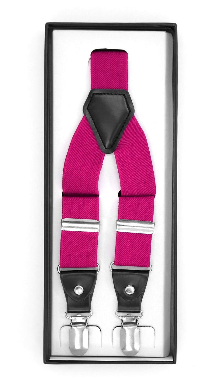 Fuchsia Clip-On Unisex Suspenders - FHYINC best men&