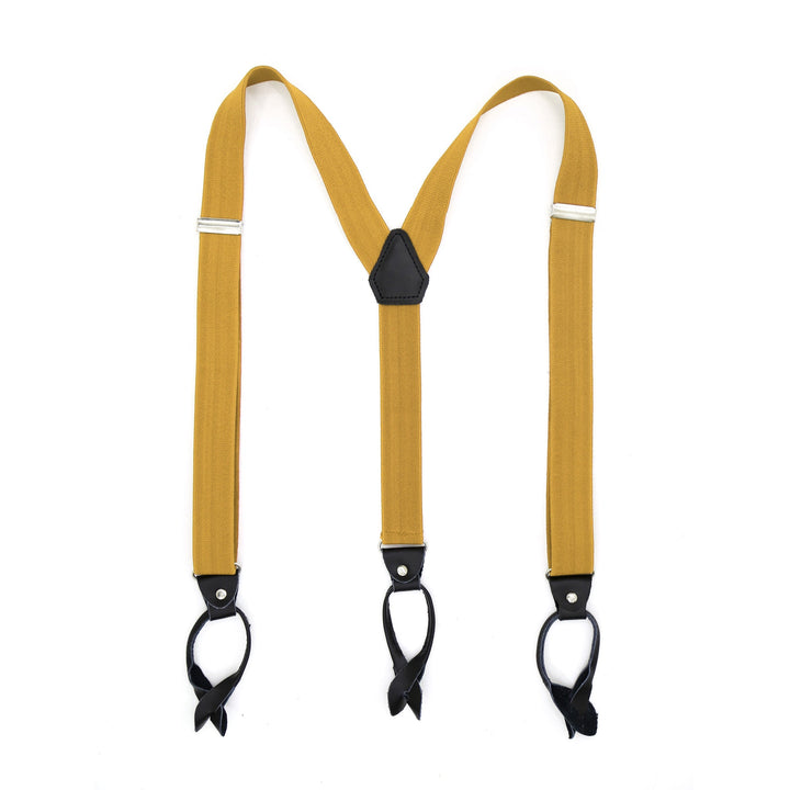 Gold Unisex Button End Suspenders - FHYINC best men&
