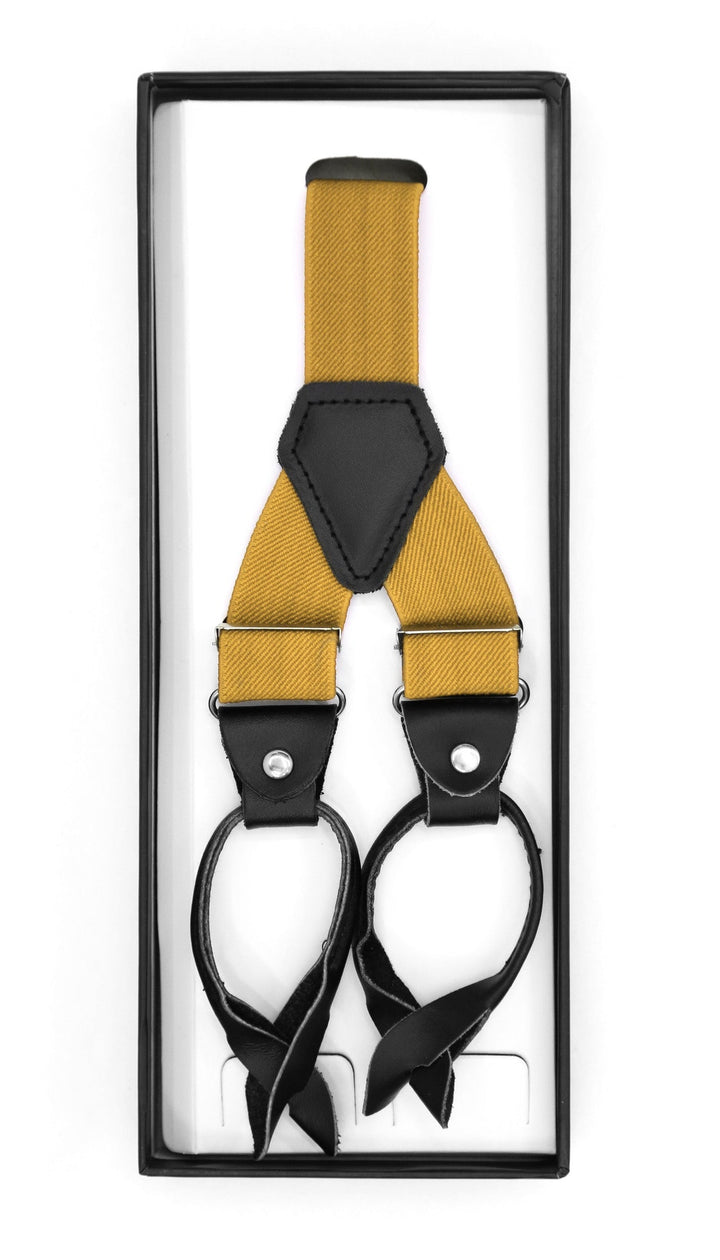 Gold Unisex Button End Suspenders - FHYINC best men&