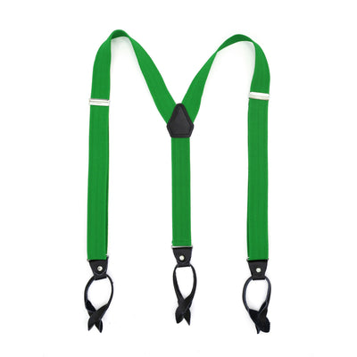 Green Button-End Unisex Suspenders - FHYINC best men's suits, tuxedos, formal men's wear wholesale