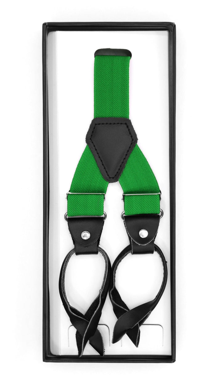 Green Button-End Unisex Suspenders - FHYINC best men&