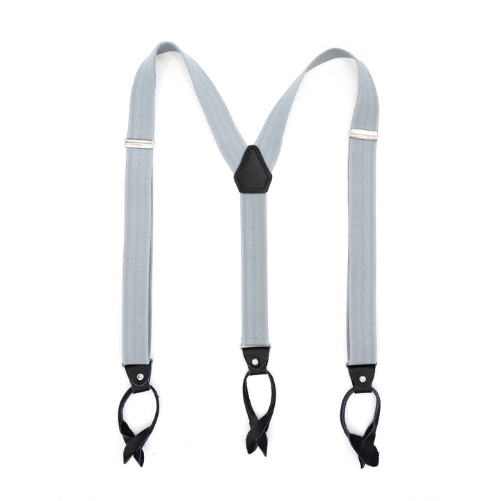 Grey Unisex Button End Suspenders - FHYINC best men&