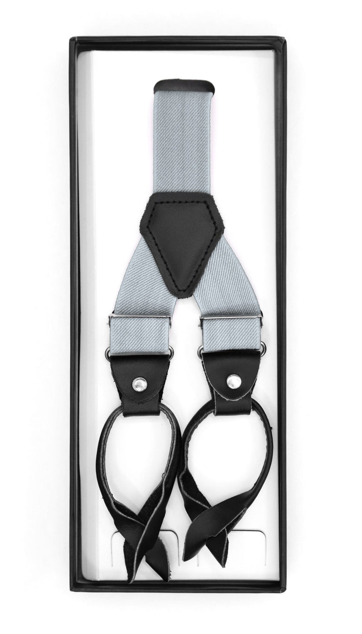 Grey Unisex Button End Suspenders - FHYINC best men&