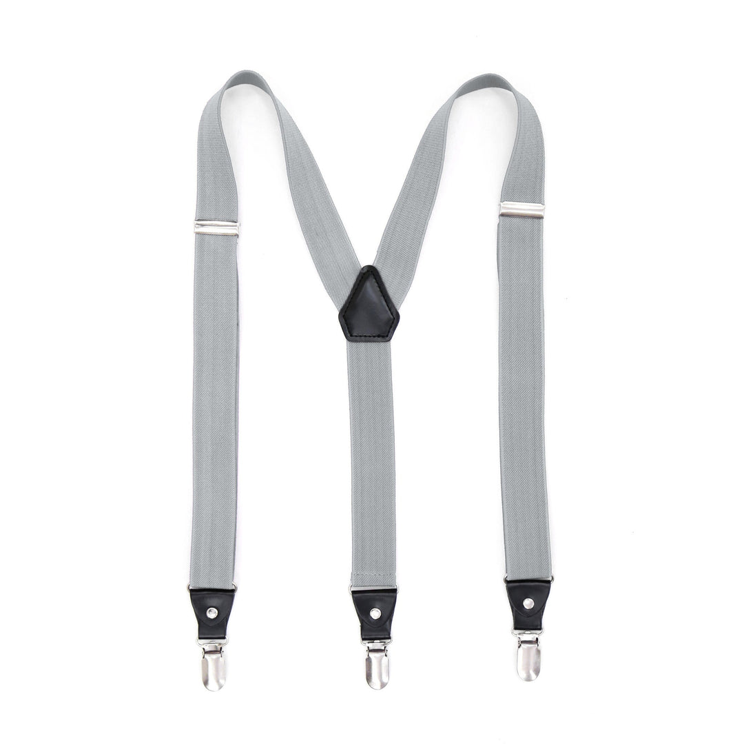 Grey Clip-On Unisex Suspenders - FHYINC best men&