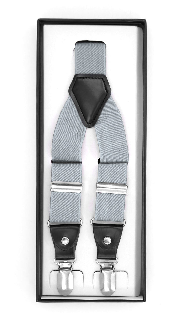 Grey Clip-On Unisex Suspenders - FHYINC best men&