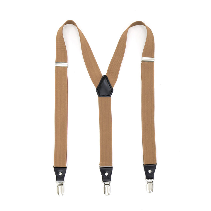 Light Brown Clip-On Unisex Suspenders - FHYINC best men&