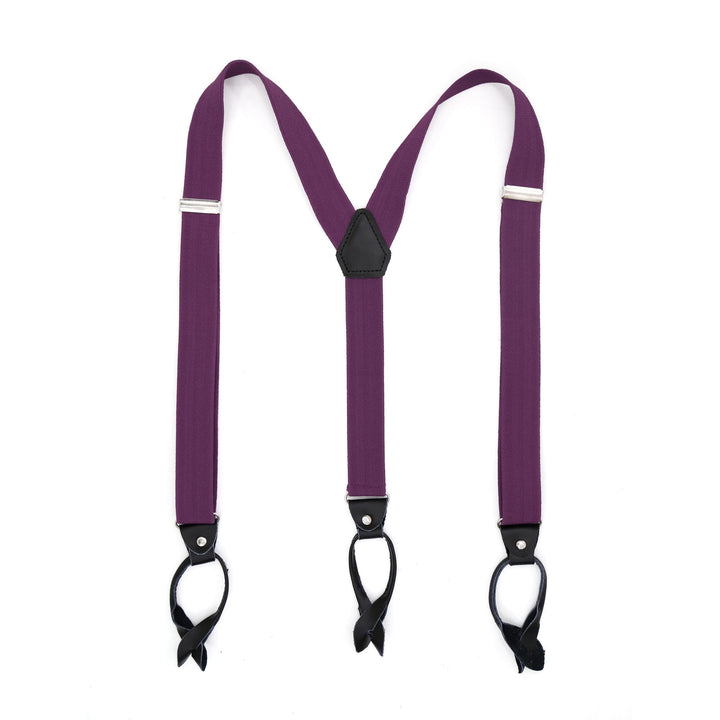 Purple Unisex Button End Suspenders - FHYINC best men&