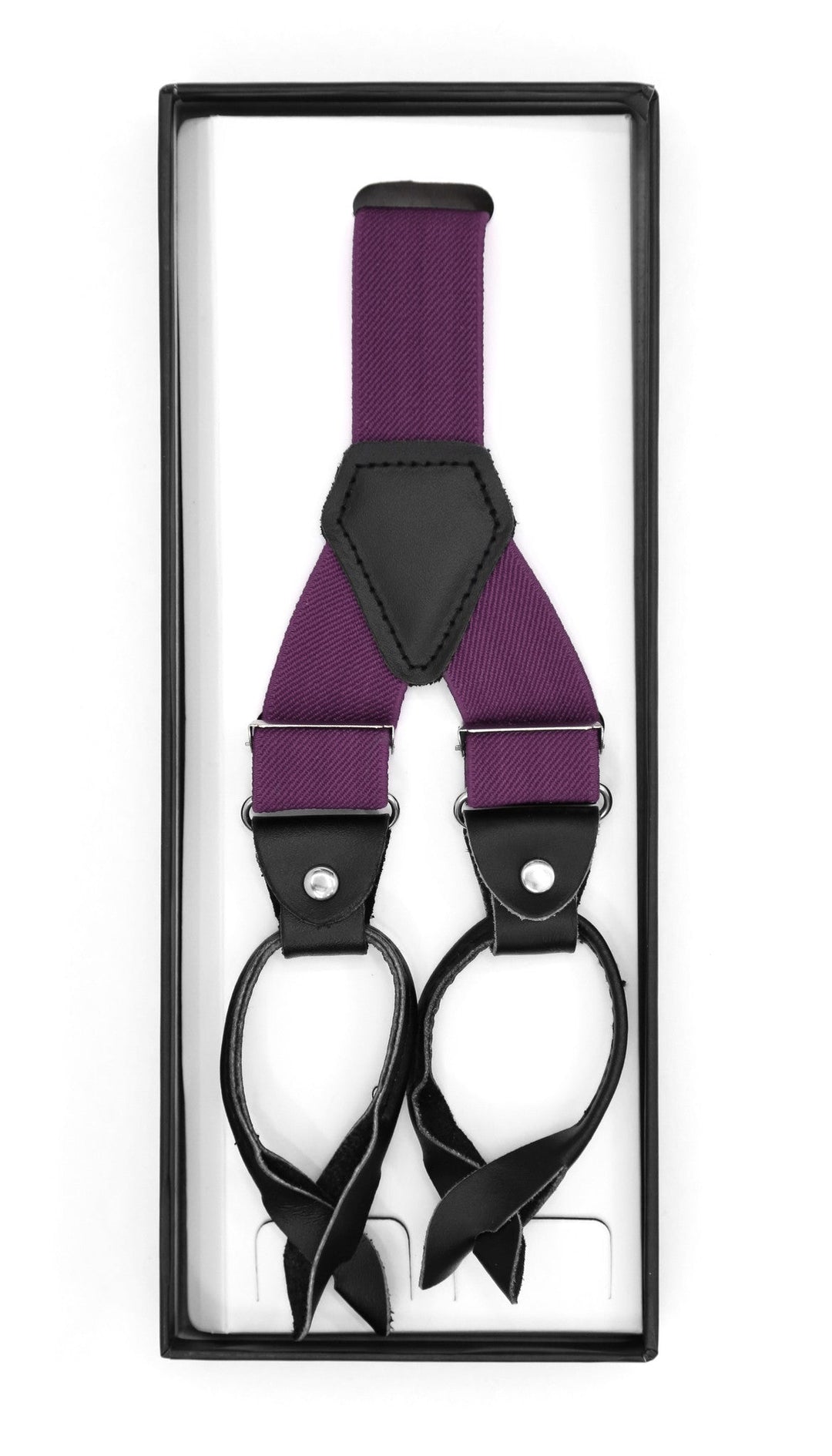 Purple Unisex Button End Suspenders - FHYINC best men&