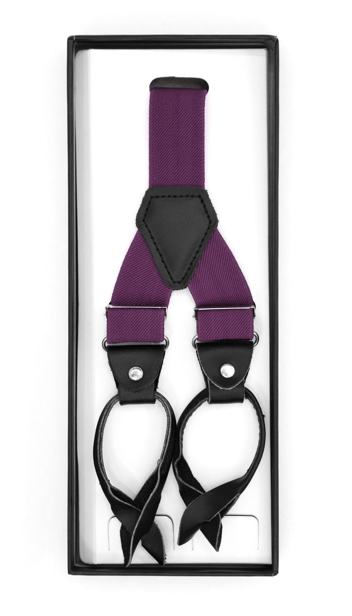 Purple Unisex Button End Suspenders - FHYINC best men&