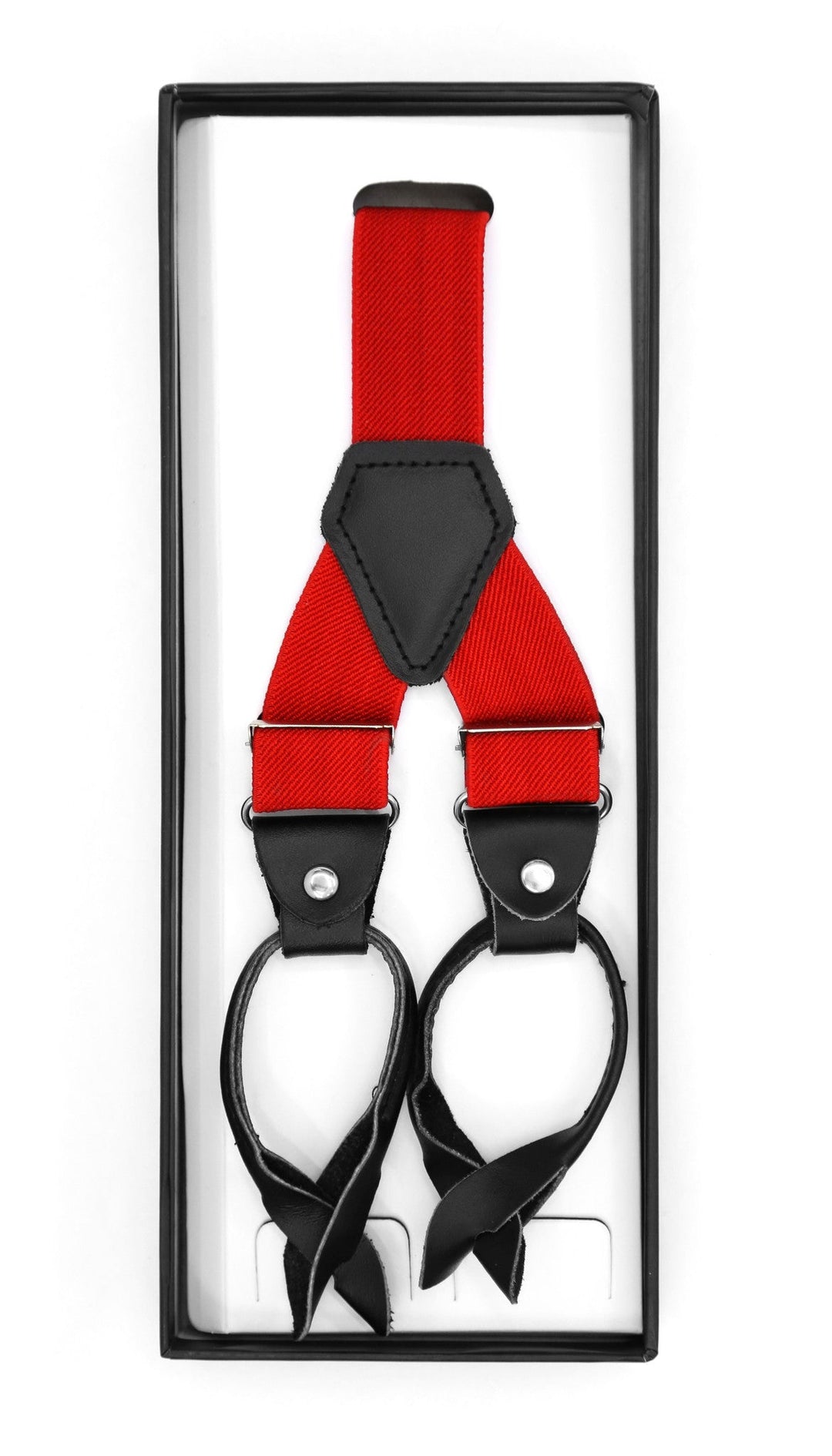 Red Unisex Button End Suspenders - FHYINC best men&