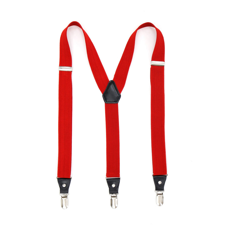 Red Clip-On Unisex Suspenders - FHYINC best men&