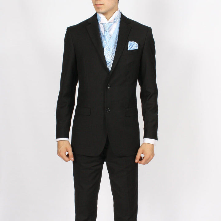 Ferrecci Mens PV150 - Sky Blue with White Back Adjustable Vest Set