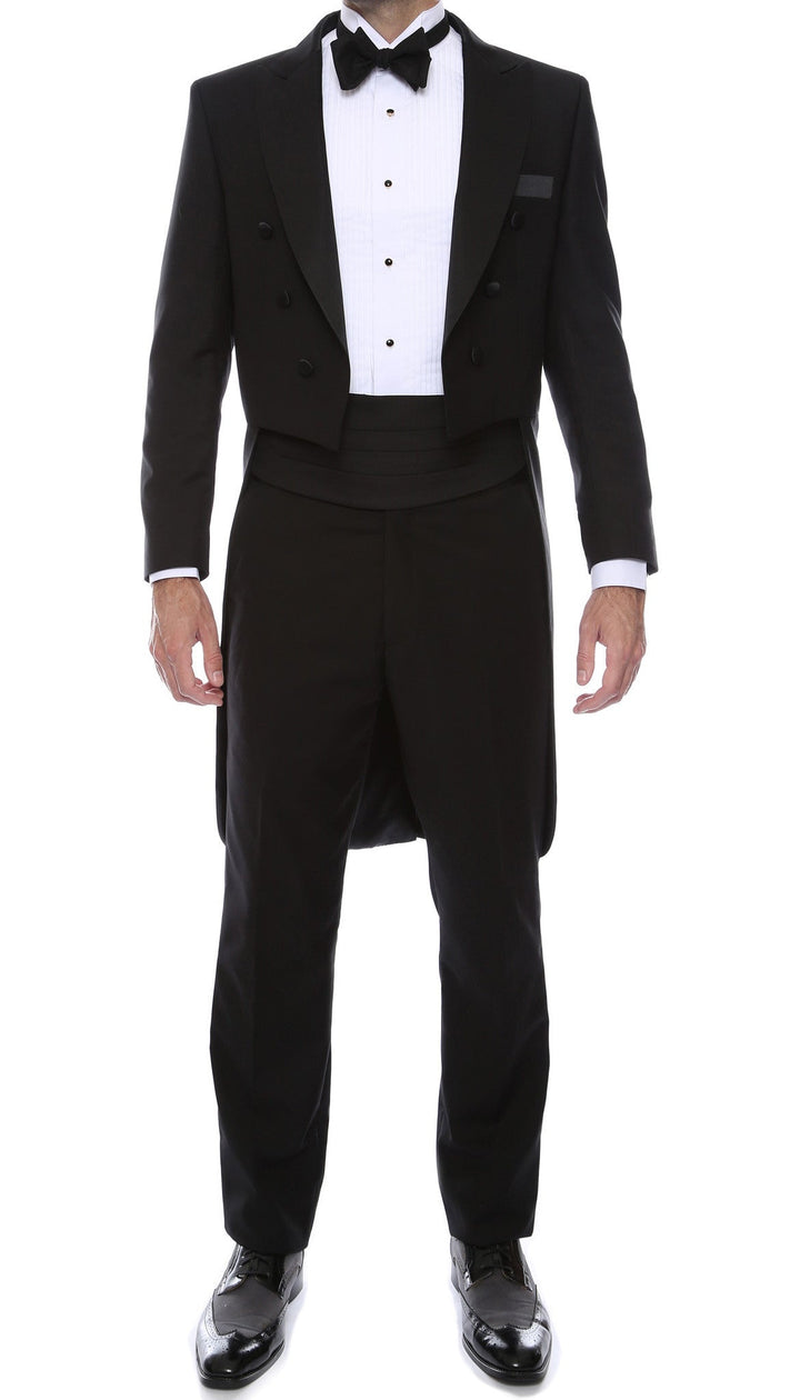 Premium Regular Fit Black Tail Tuxedo - FHYINC best men&