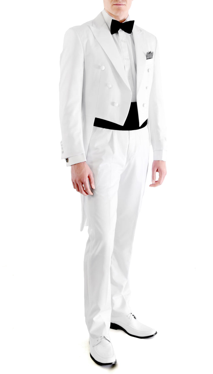 Premium A201 Regular Fit White Tail Tuxedo - FHYINC best men&
