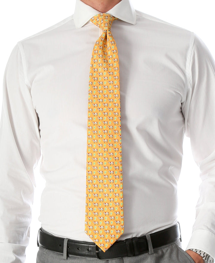Cow Citrus Necktie with Handkerchief Set - FHYINC best men&