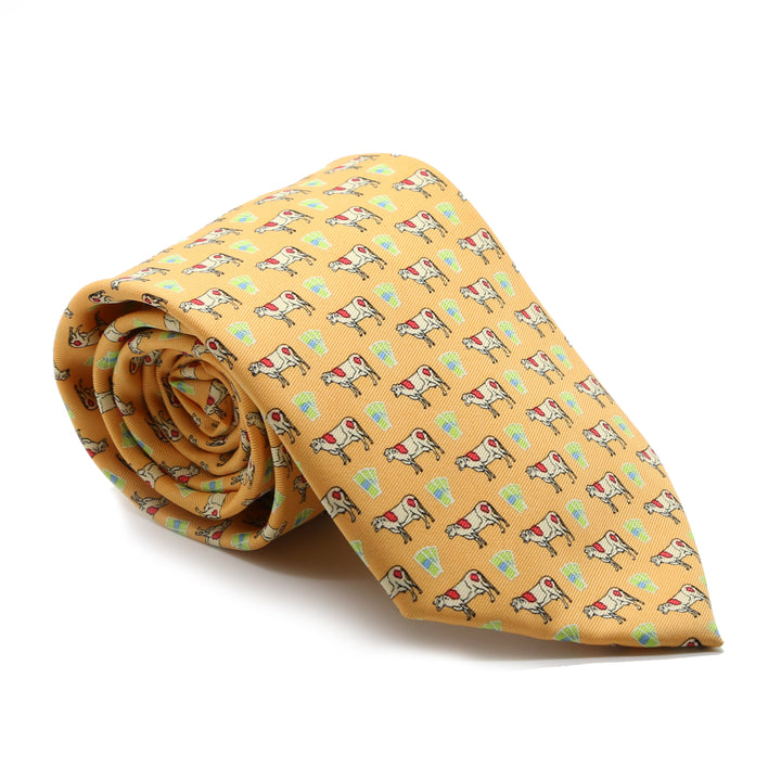 Cow Citrus Necktie with Handkerchief Set - FHYINC best men&