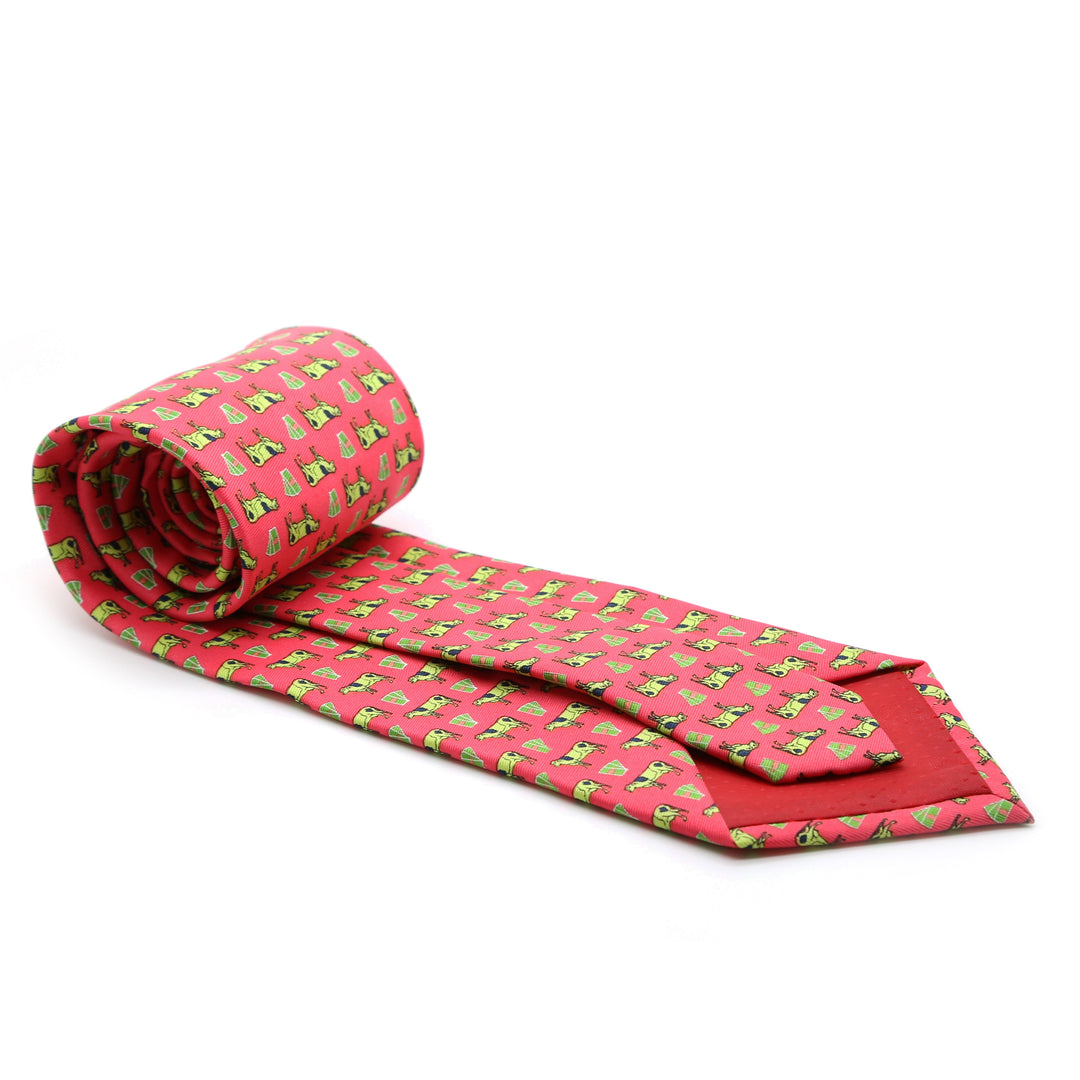 Cow Coral Necktie with Handkerchief Set - FHYINC best men&