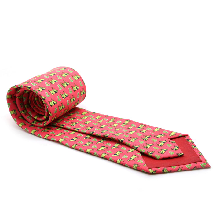 Cow Coral Necktie with Handkerchief Set - FHYINC best men&