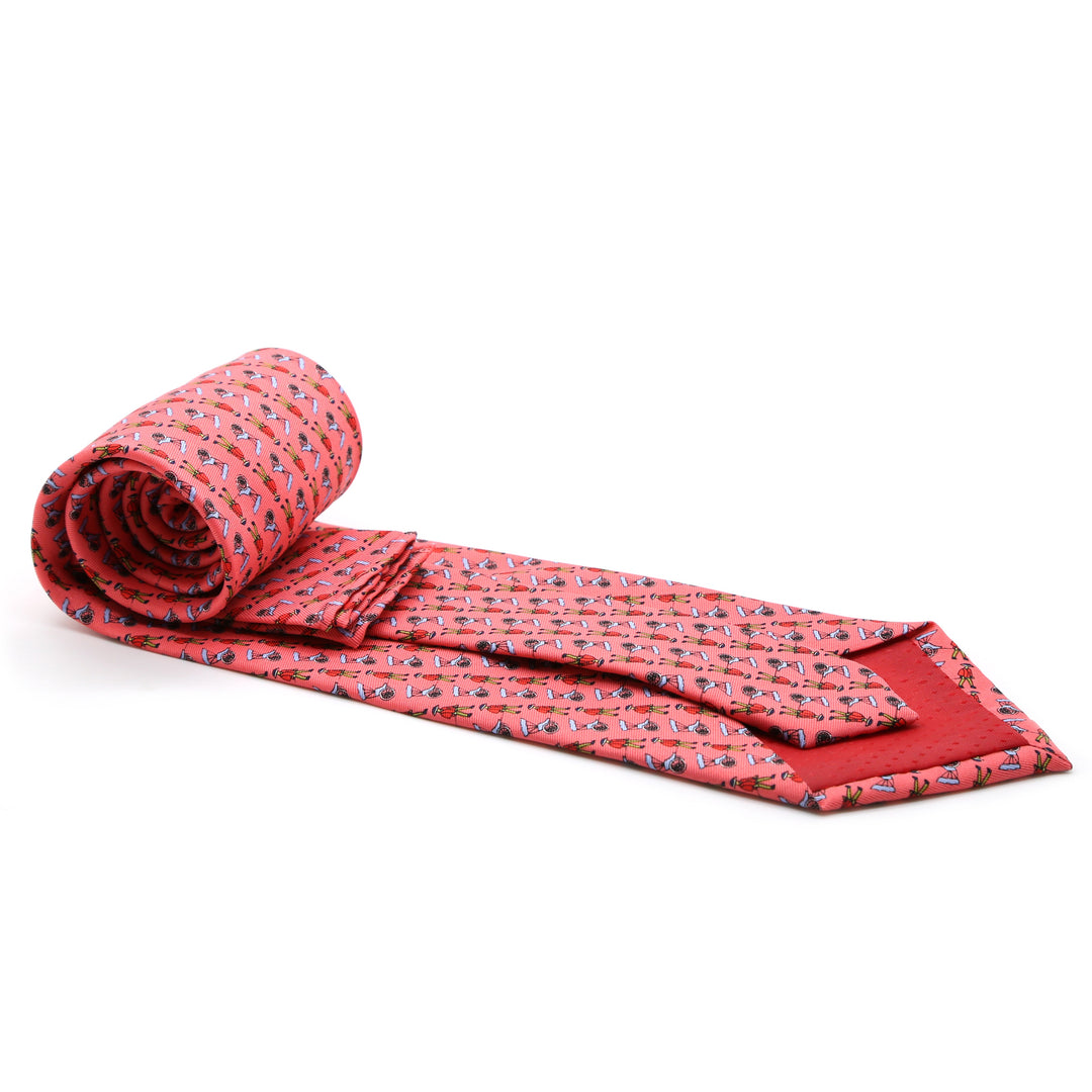 Carriage Driver Pink Necktie with Handkerchief Set - FHYINC best men&