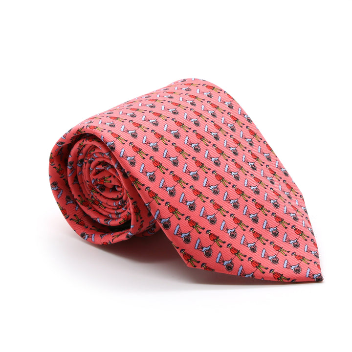 Carriage Driver Pink Necktie with Handkerchief Set - FHYINC best men&