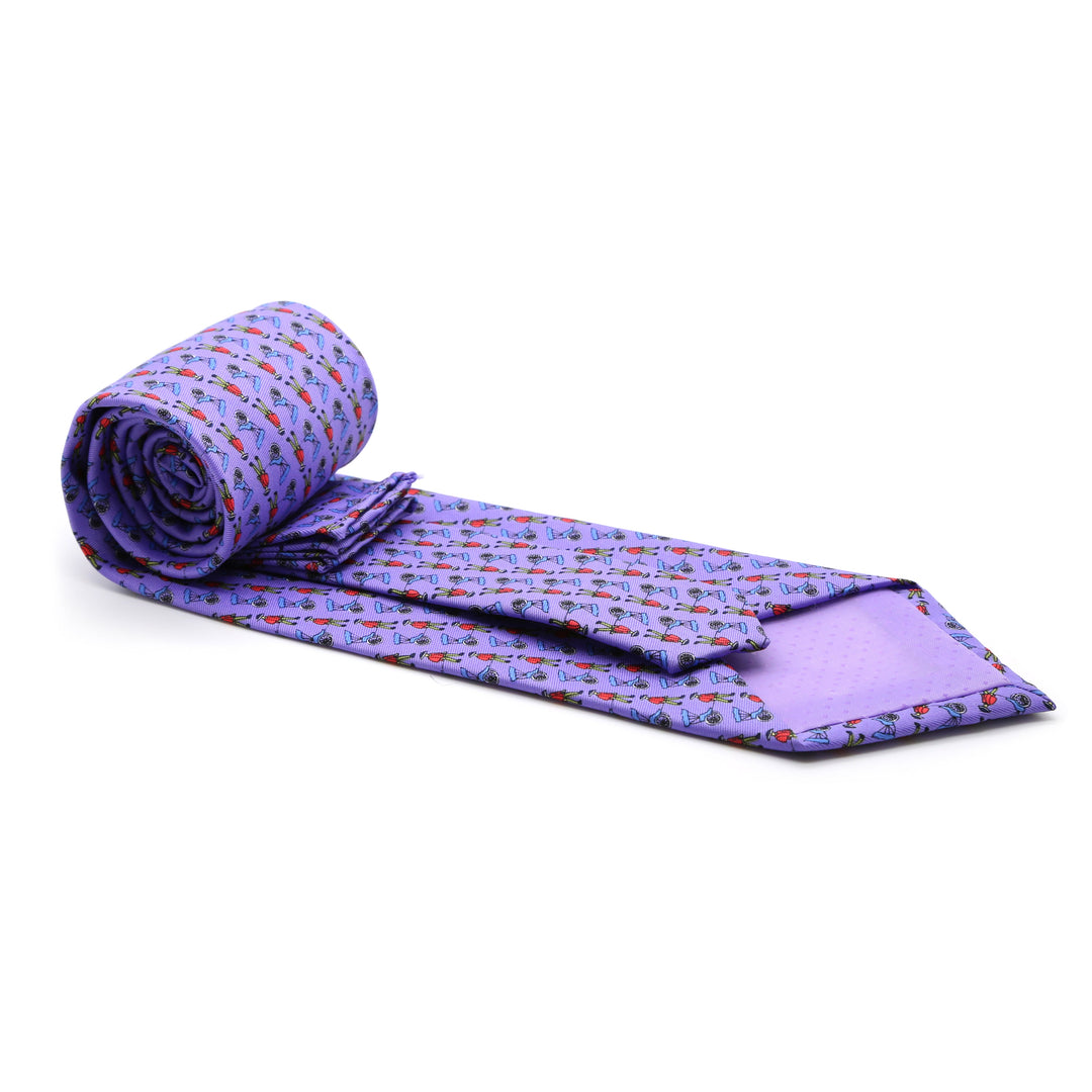 Carriage Driver Purple Necktie with Handkerchief Set - FHYINC best men&