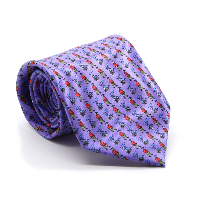 Carriage Driver Purple Necktie with Handkerchief Set - FHYINC best men&