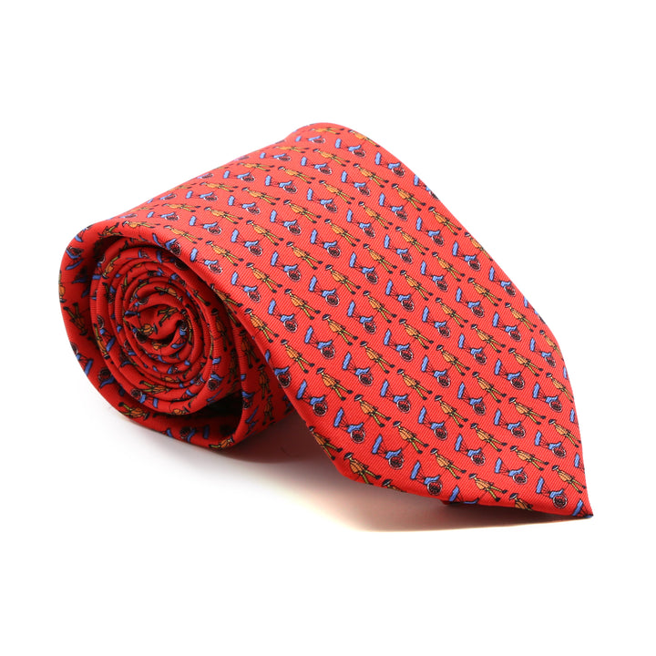 Carriage Driver Red Necktie with Handkerchief Set - FHYINC best men&