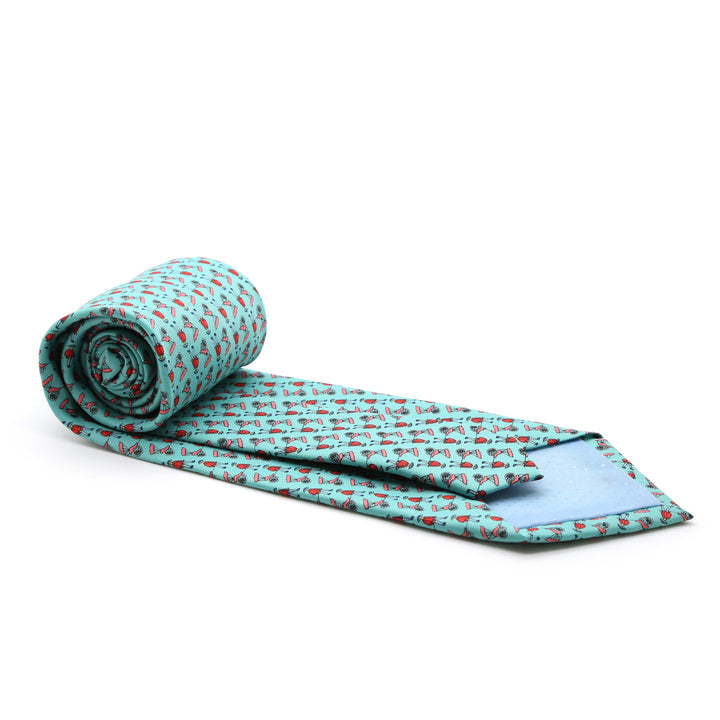 Carriage Driver Teal Necktie with Handkerchief Set - FHYINC best men&