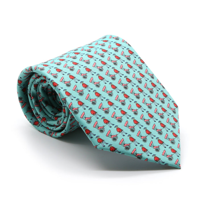 Carriage Driver Teal Necktie with Handkerchief Set - FHYINC best men&