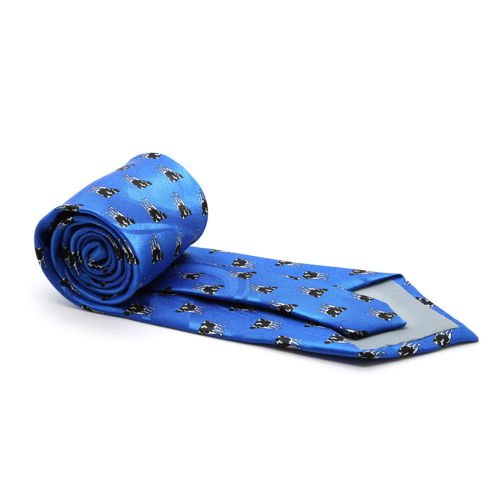 Cow Blue Necktie with Handkerchief Set - FHYINC best men's suits, tuxedos, formal men's wear wholesale