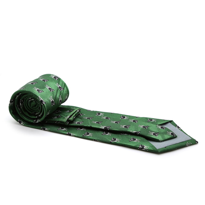Cow Green Necktie with Handkerchief Set - FHYINC best men&
