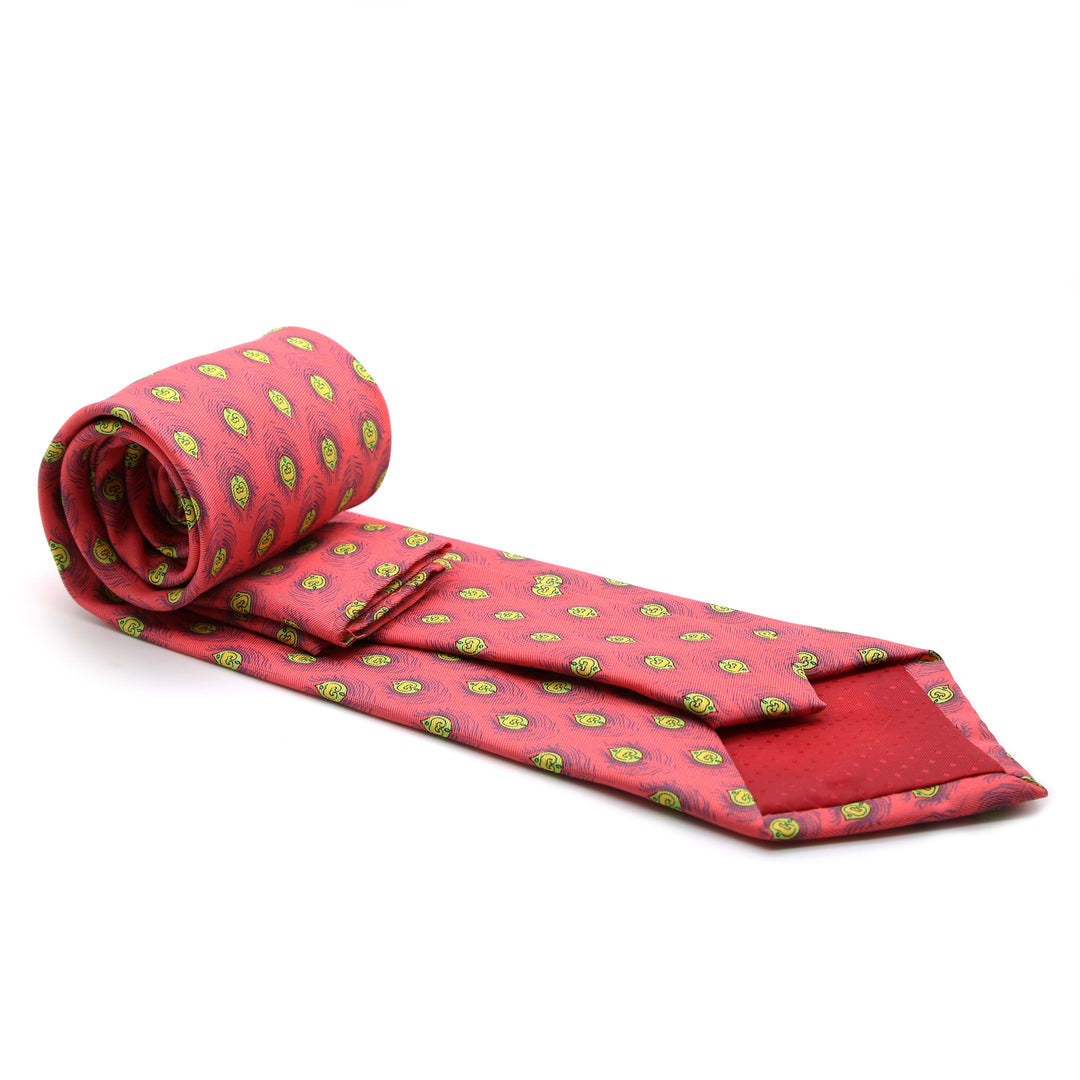 Feather Pink Necktie with Handkerchief Set - FHYINC best men&