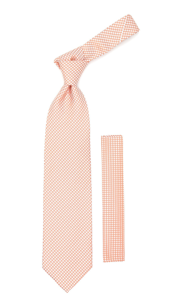 Orange Necktie with Handkerchief Set - FHYINC best men&