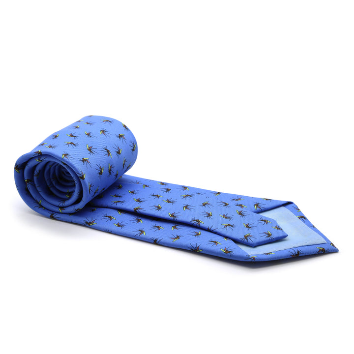 Mosquito Blue Necktie with Handkerchief Set - FHYINC best men&