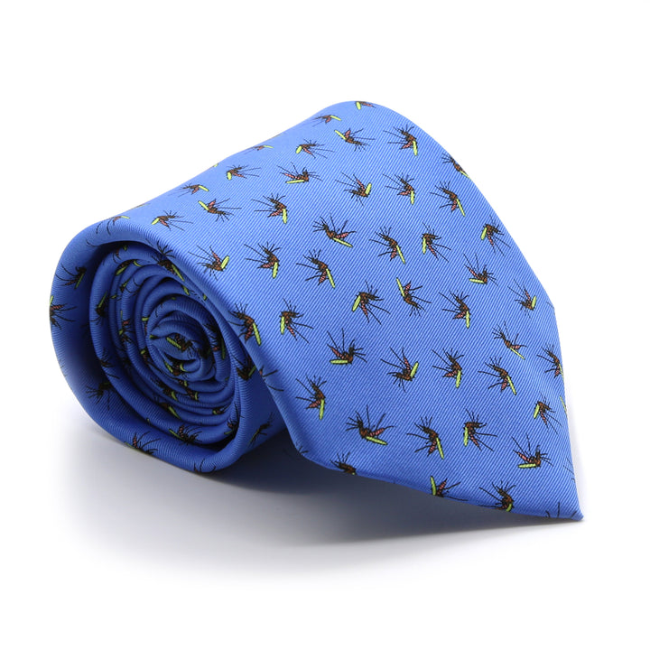 Mosquito Blue Necktie with Handkerchief Set - FHYINC best men&