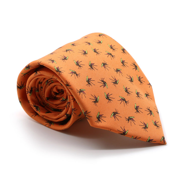 Mosquito Orange Necktie with Handkerchief Set - FHYINC best men&