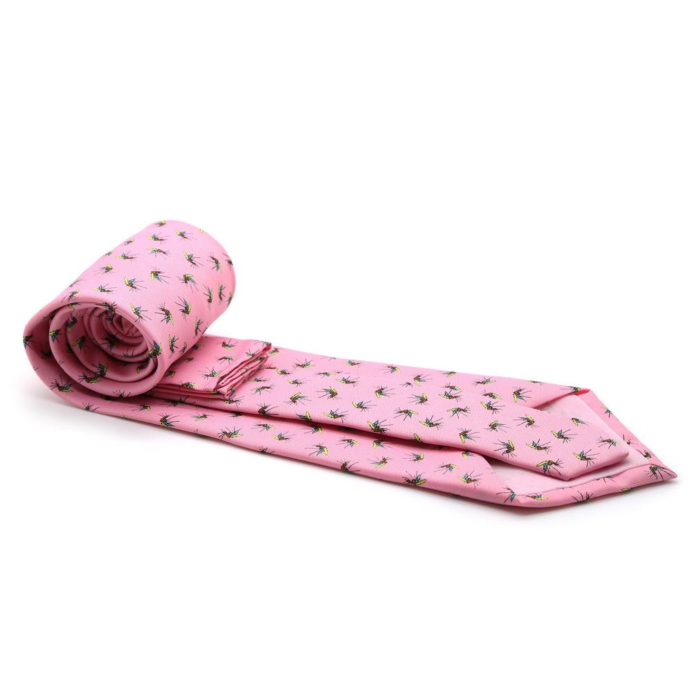 Mosquito Pink Necktie with Handkerchief Set - FHYINC best men's suits, tuxedos, formal men's wear wholesale