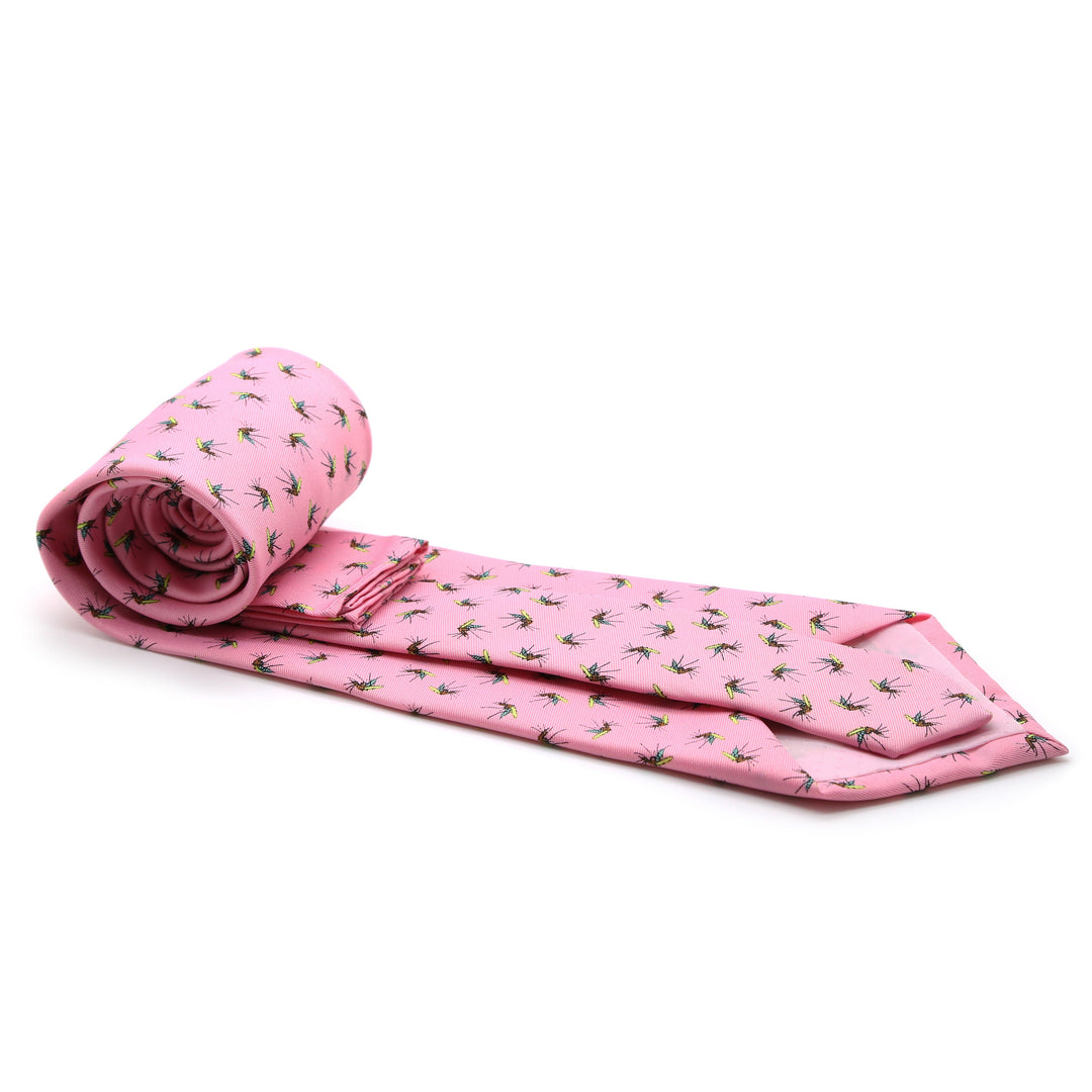 Mosquito Pink Necktie with Handkerchief Set - FHYINC best men&