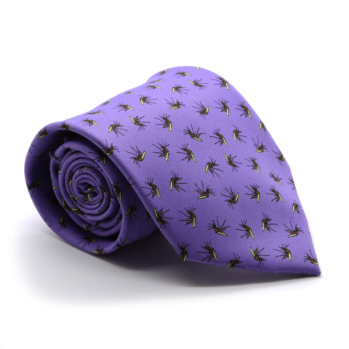 Mosquito Purple Necktie with Handkerchief Set - FHYINC best men&